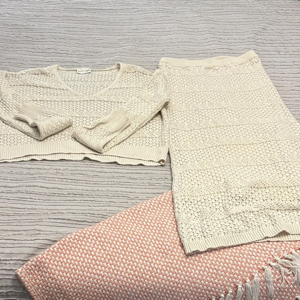 Chic Cream Knit 2 piece set - Picture 2 of 8